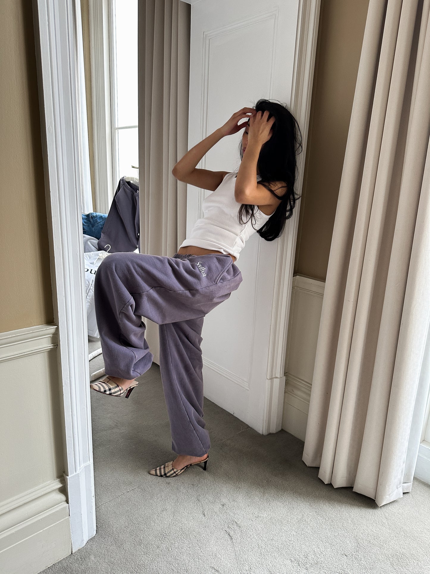 SST CUFFED SWEATPANTS - Washed Navy Grey