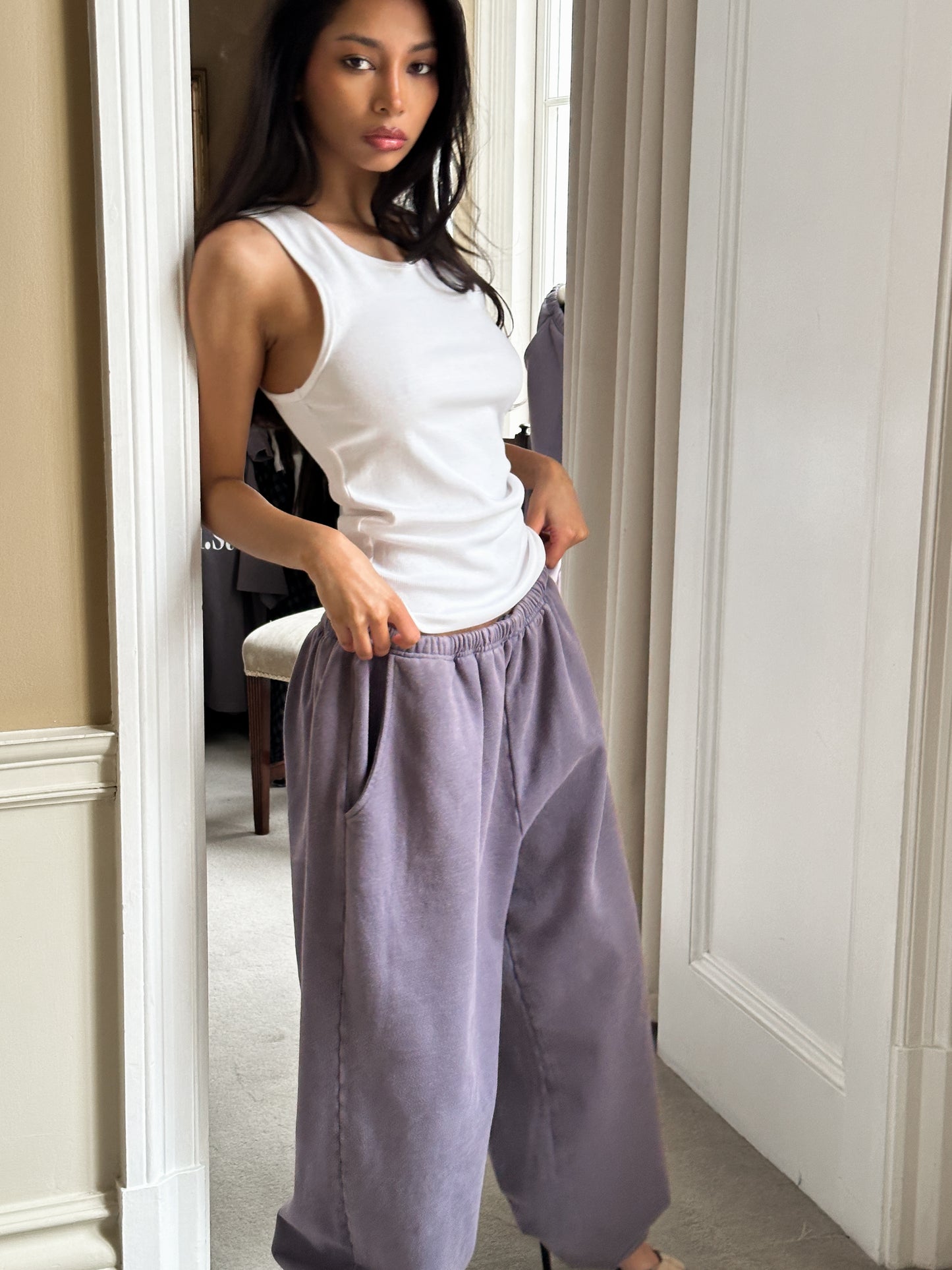 SST CUFFED SWEATPANTS - Washed Navy Grey