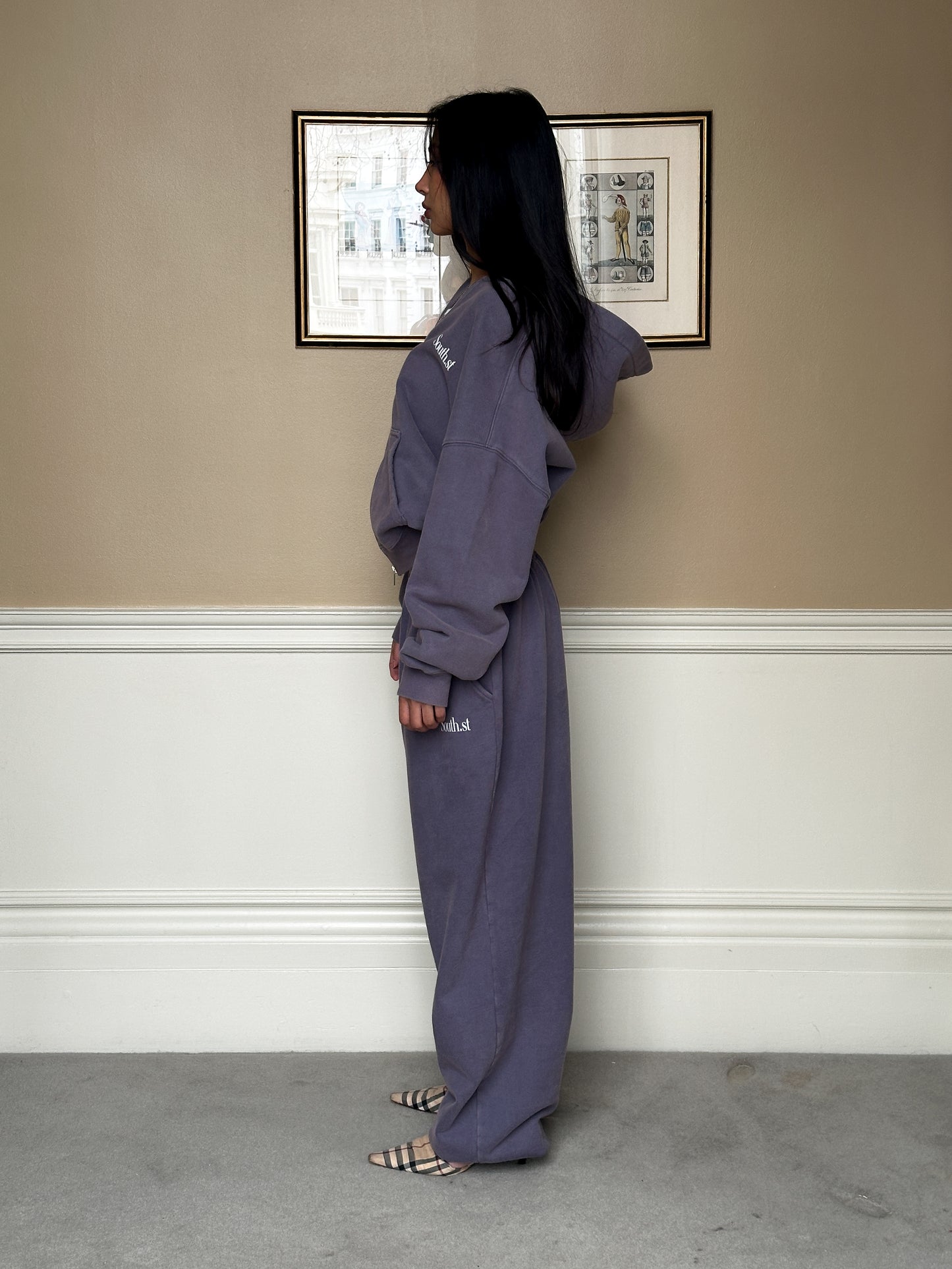 SST ZIP HOODY - Washed Navy Grey