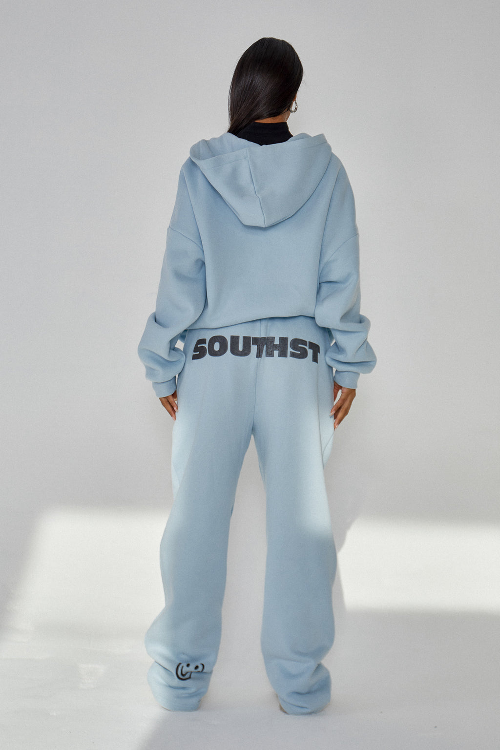 "SUNDAY" ZIP HOODY - Washed Blue