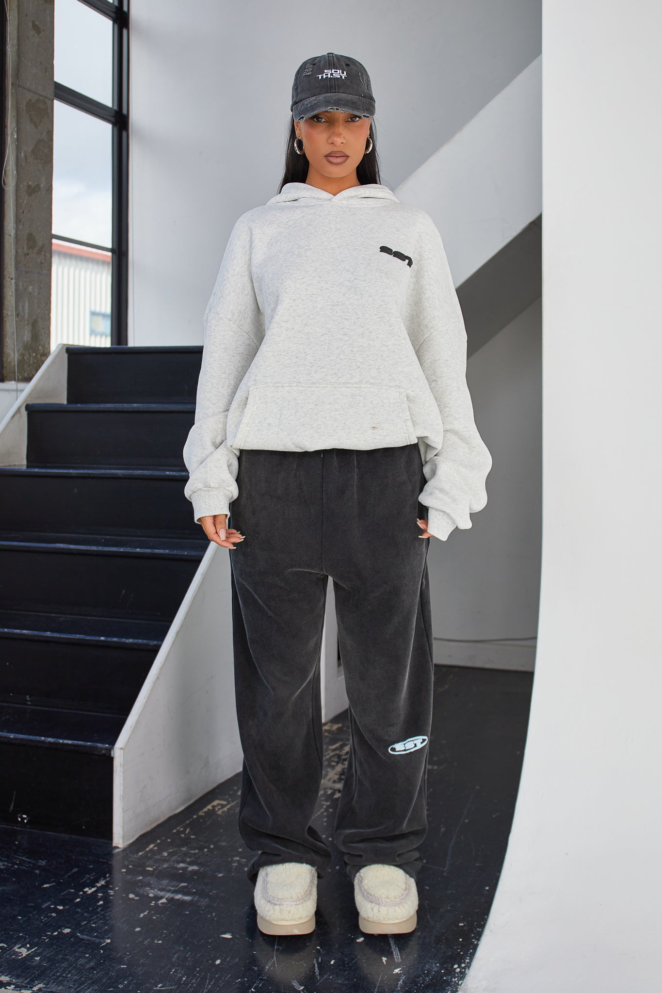 "SUNDAY" HOODY - Marl Grey