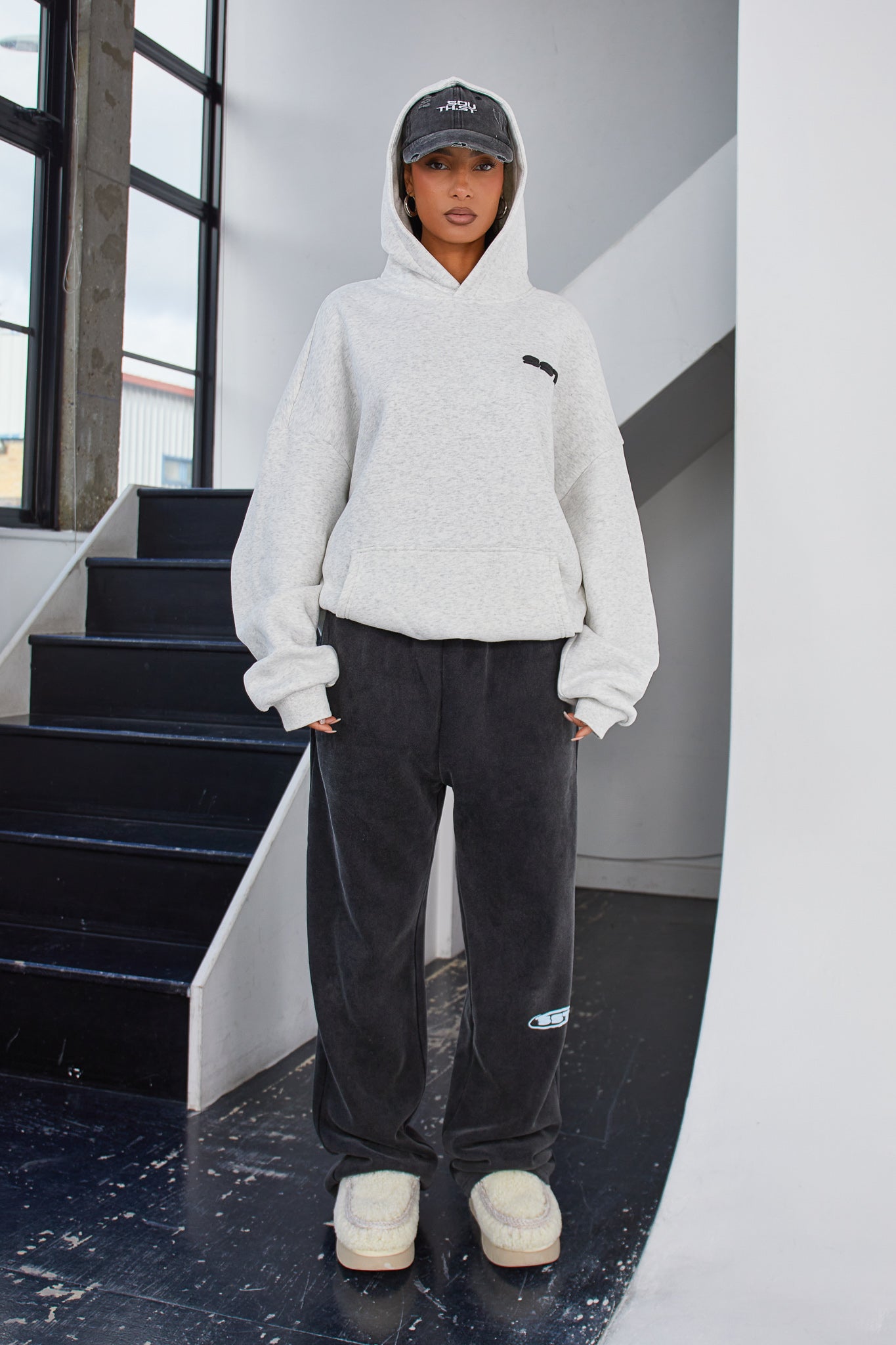 "SUNDAY" HOODY - Marl Grey