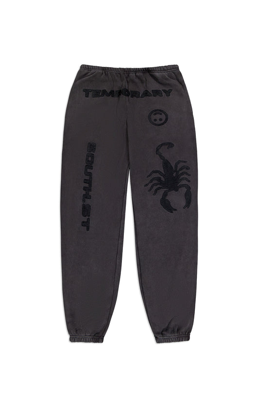 "STING" SWEATPANTS - Washed Black