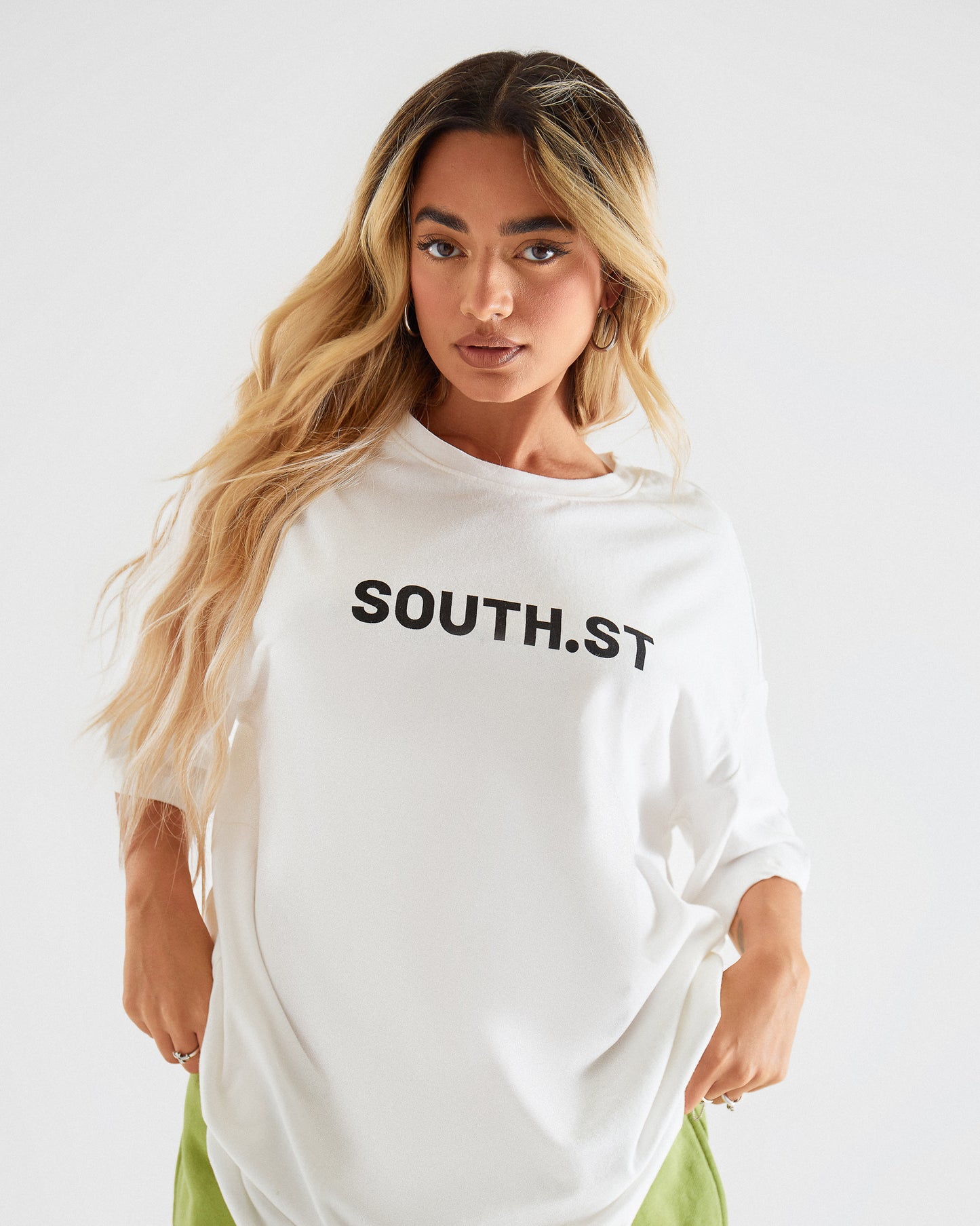 "SOUTH" TEE - White/black